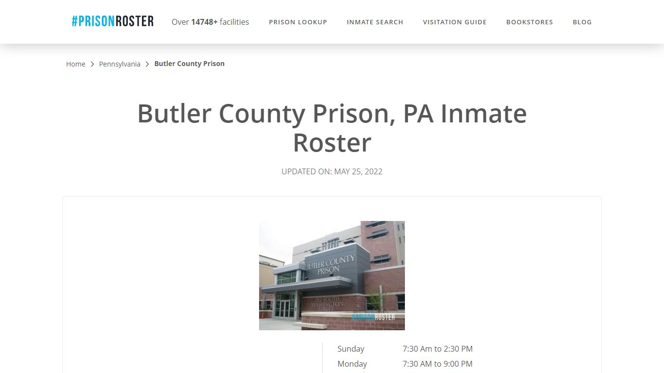 Butler County Prison, PA Inmate Roster - Inmate Locator